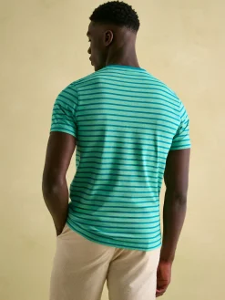 Boathouse Green Stripe Jersey Crew Neck T-Shirt