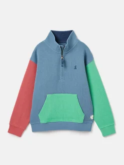 Boys' Alistair Blue Boys' Quarter Zip Sweatshirt