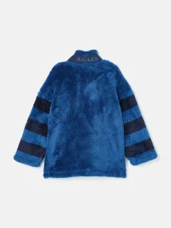 Boys' Always Cosy Blue Half Zip Borg Fleece