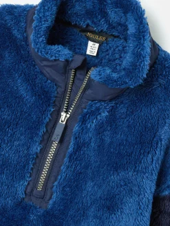 Boys' Always Cosy Blue Half Zip Borg Fleece