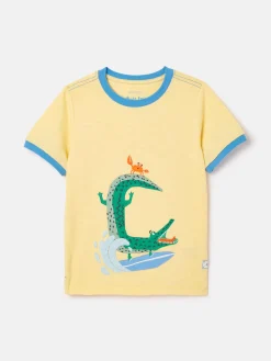 Boys' Archie Yellow Crocodile Artwork T-Shirt