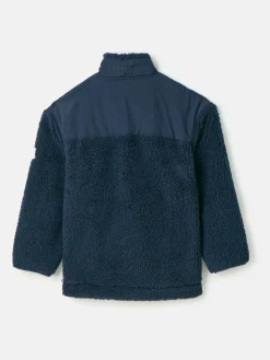 Boys' Billy Navy Blue Half Zip Borg Fleece