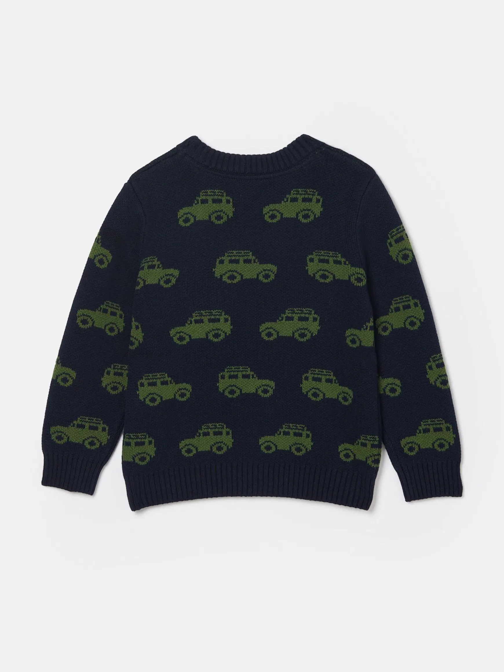 Boys' Burton Navy Blue Intarsia Knitted Jumper