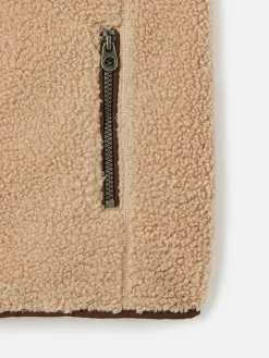 Boys' Eddington Natural & Brown Colourblock Fleece Gilet