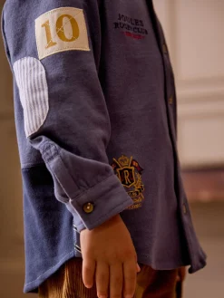 Boys' Emmett Blue Embroidered and Embellished Shirt