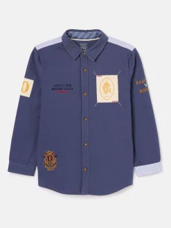 Boys' Emmett Blue Embroidered and Embellished Shirt
