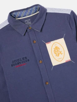 Boys' Emmett Blue Embroidered and Embellished Shirt