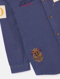 Boys' Emmett Blue Embroidered and Embellished Shirt