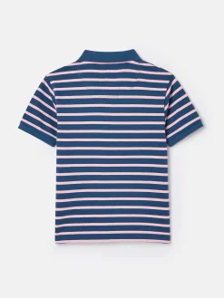 Boys' Filbert Pink Striped Pique Cotton Polo Shirt
