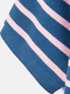 Boys' Filbert Pink Striped Pique Cotton Polo Shirt