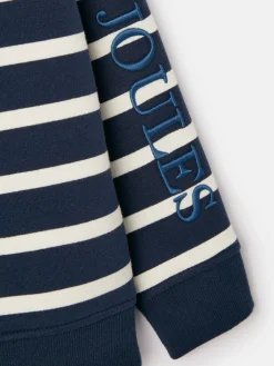 Boys' Finn Navy & White Striped Quarter Zip Sweatshirt