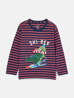 Boys' Jack Red & Navy Stripe Artwork Top