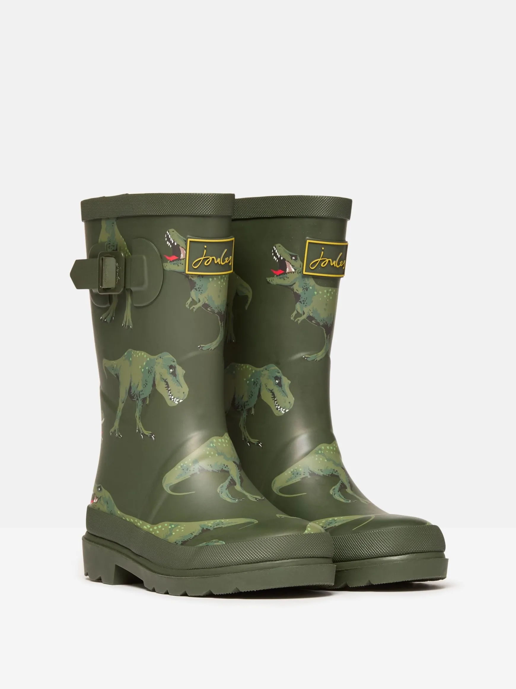 Boys' Khaki Green Printed Wellies