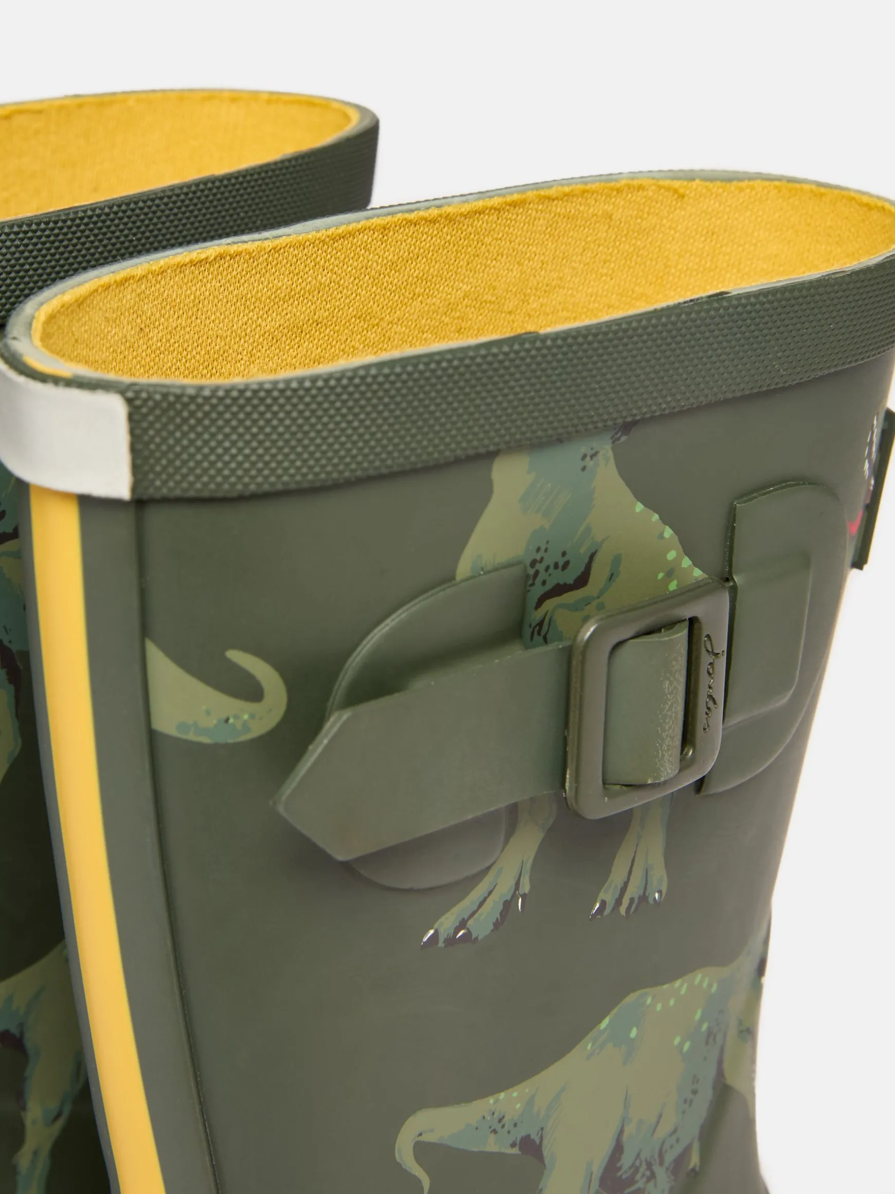 Boys' Khaki Green Printed Wellies