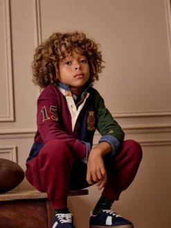 Boys' Kick Off Multi Grandad Collar Rugby Shirt