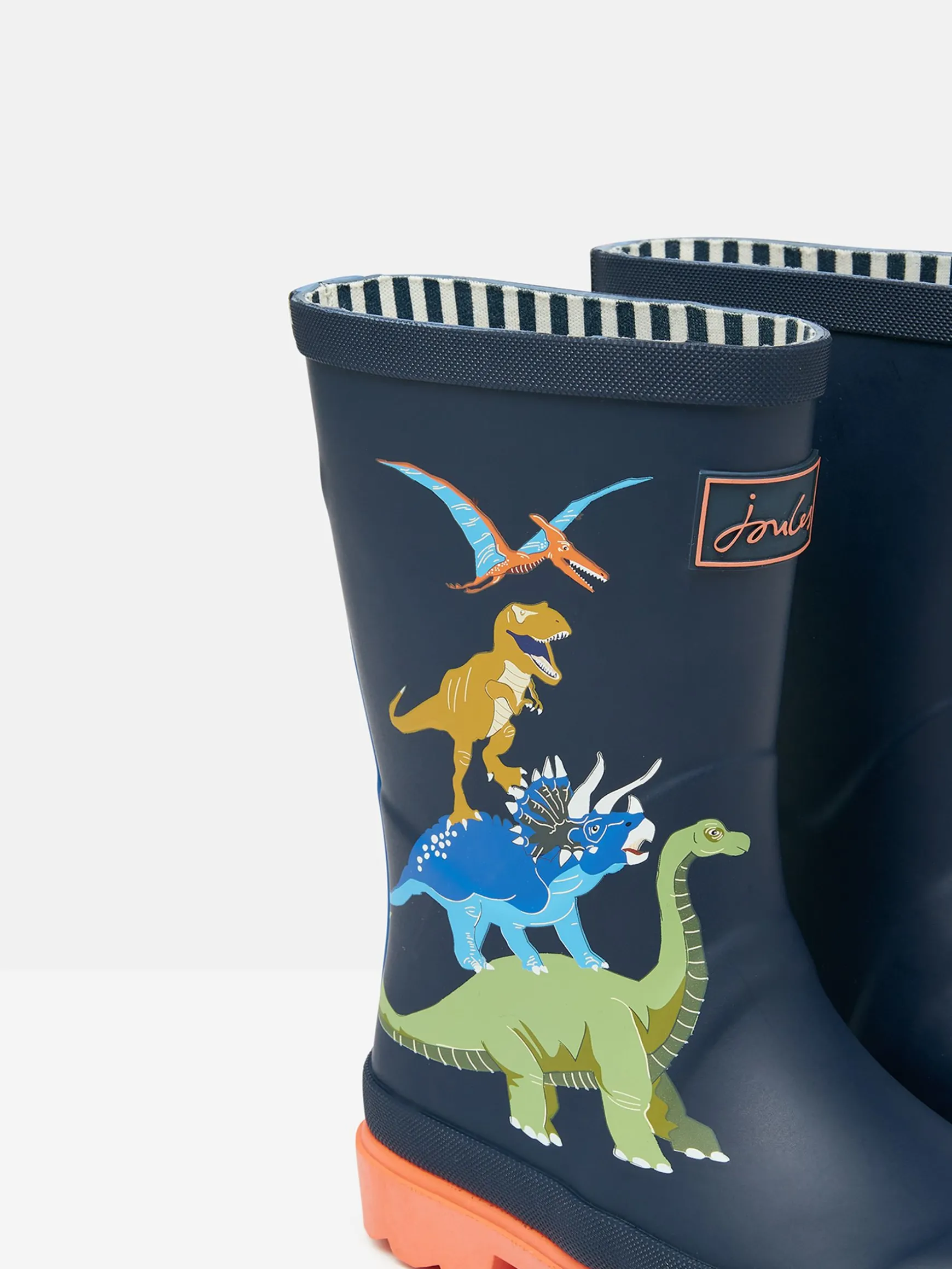 Boys' Navy Dinosaur Printed Wellies