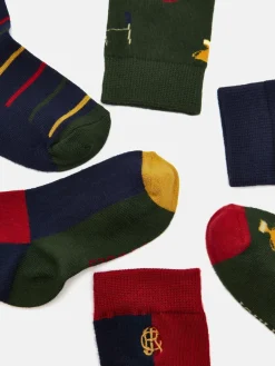 Boys' Neat Feet Multi Green 3 Pack Socks