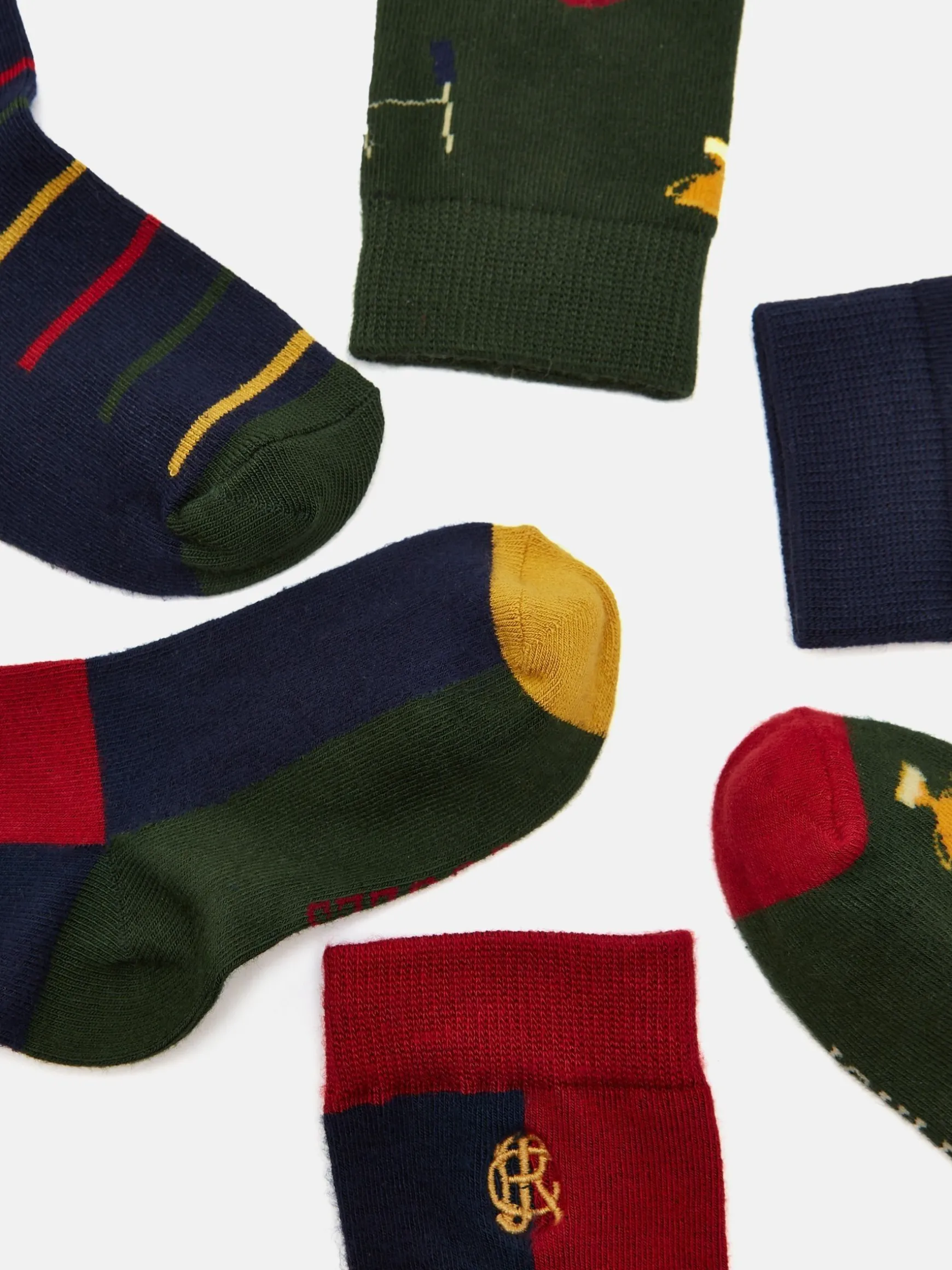 Boys' Neat Feet Multi Green 3 Pack Socks