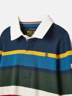 Boys' Onside Navy Striped Cotton Rugby Shirt