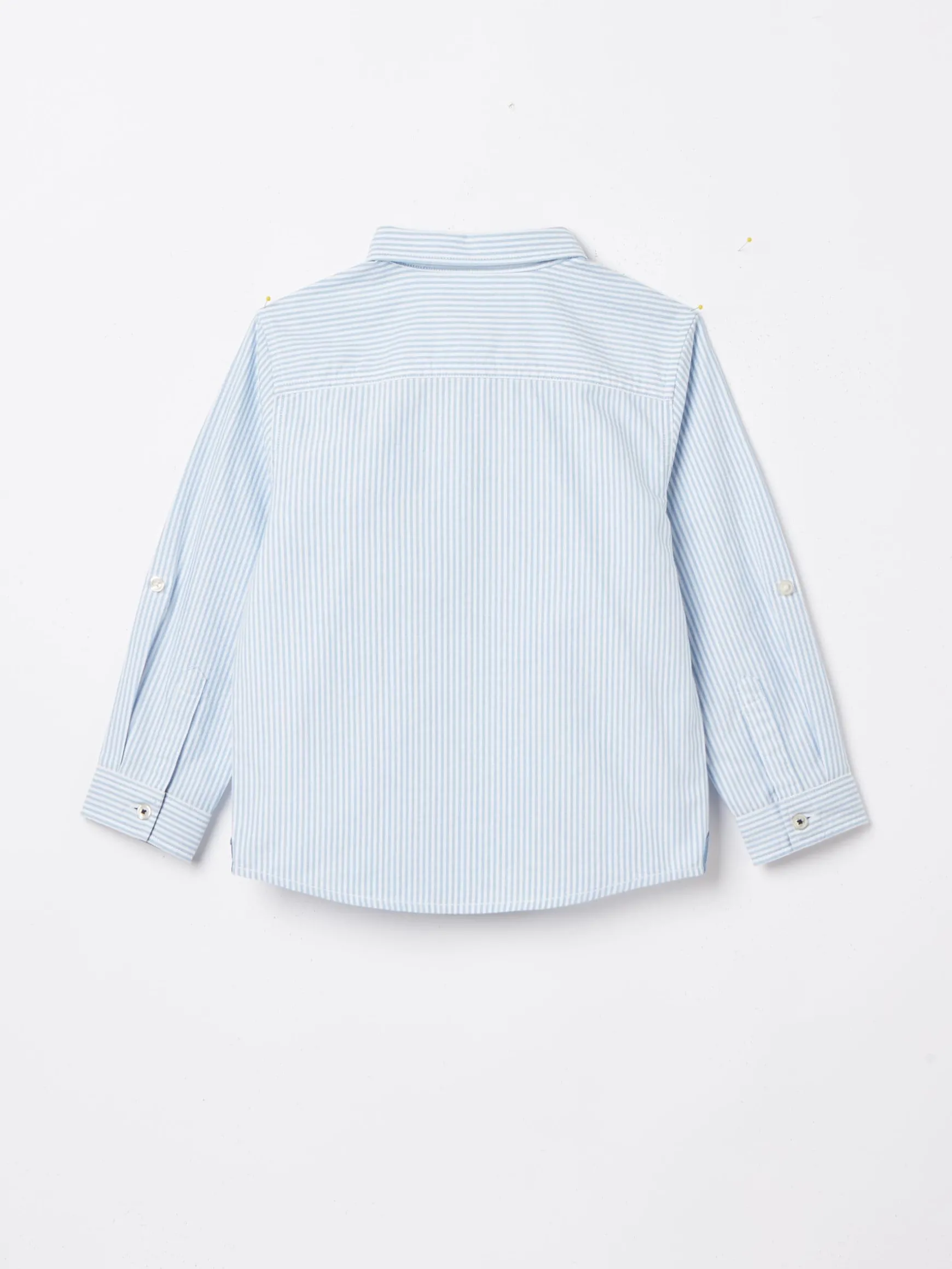 Boys' Oxford Blue Long Sleeve Striped Oxford Shirt