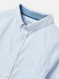 Boys' Oxford Blue Long Sleeve Striped Oxford Shirt