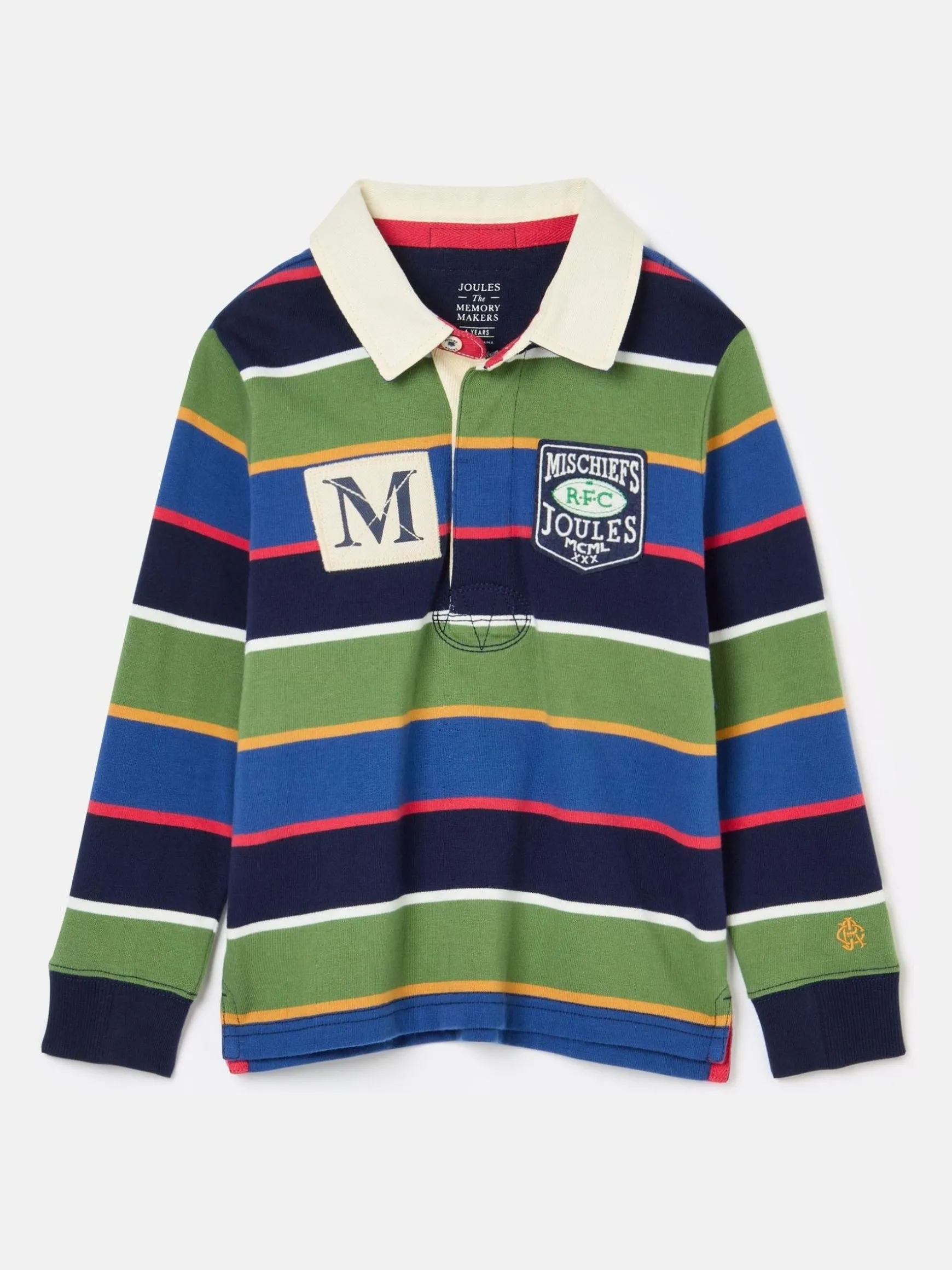 Boys' Tournament Multi Stripe Rugby Shirt