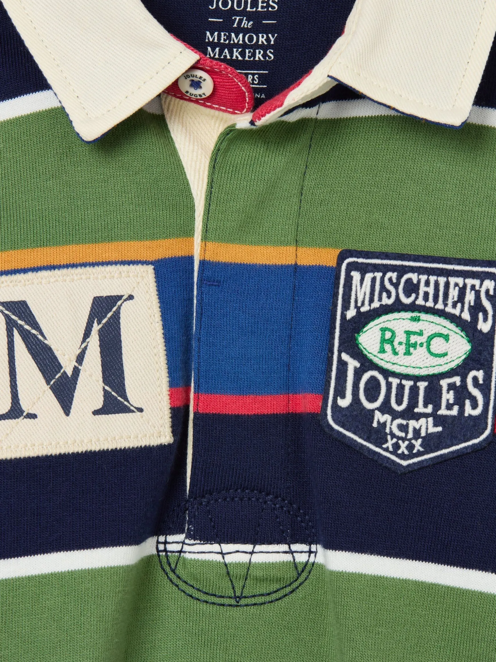 Boys' Tournament Multi Stripe Rugby Shirt