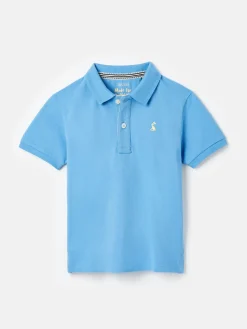 Boys' Woody Blue Pique Cotton Polo Shirt
