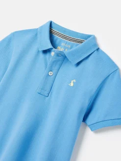 Boys' Woody Blue Pique Cotton Polo Shirt