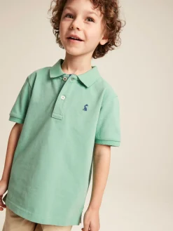 Boys' Woody Green Pique Cotton Polo Shirt