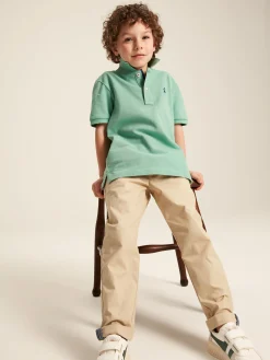 Boys' Woody Green Pique Cotton Polo Shirt