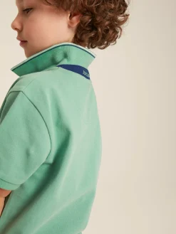 Boys' Woody Green Pique Cotton Polo Shirt