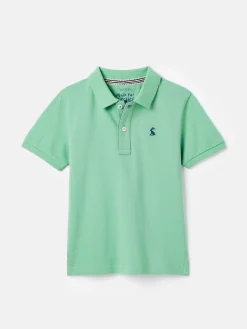 Boys' Woody Green Pique Cotton Polo Shirt