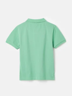 Boys' Woody Green Pique Cotton Polo Shirt