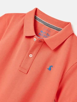 Boys' Woody Orange Pique Cotton Polo Shirt