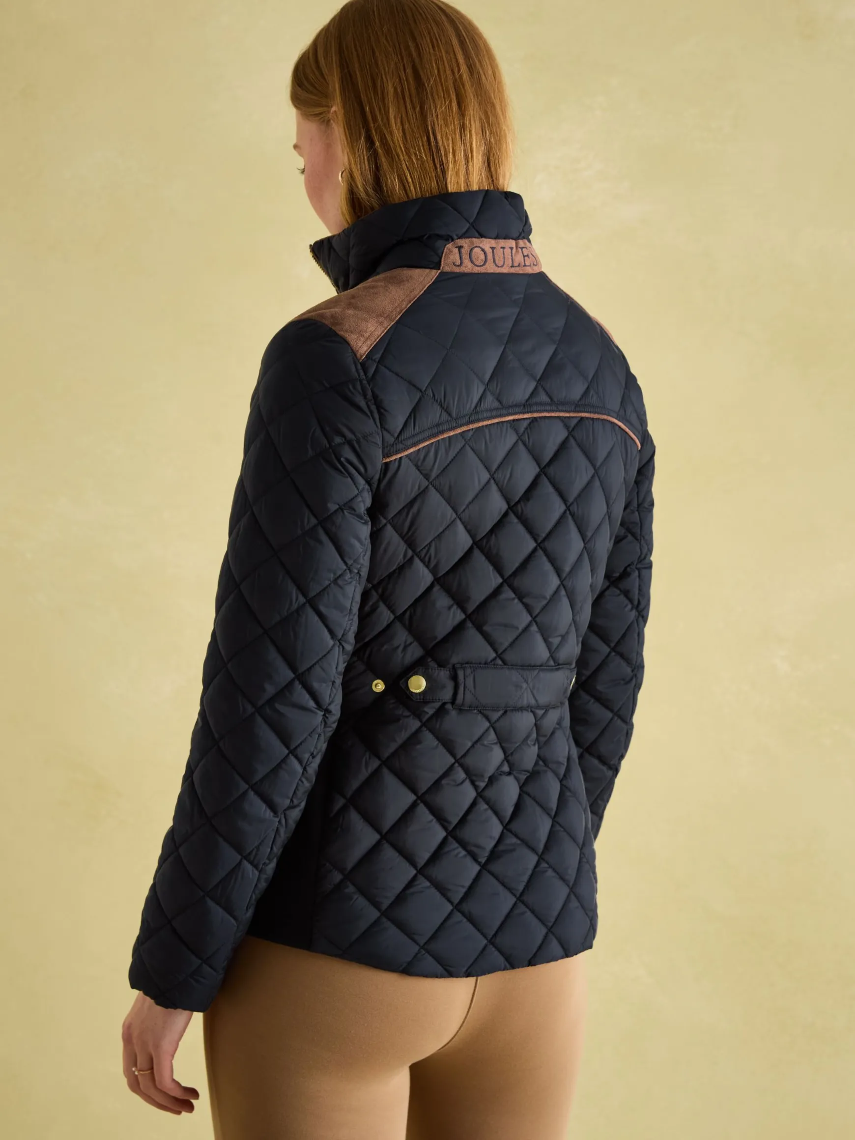 Braemar Luxe Navy Showerproof Diamond Quilted Coat