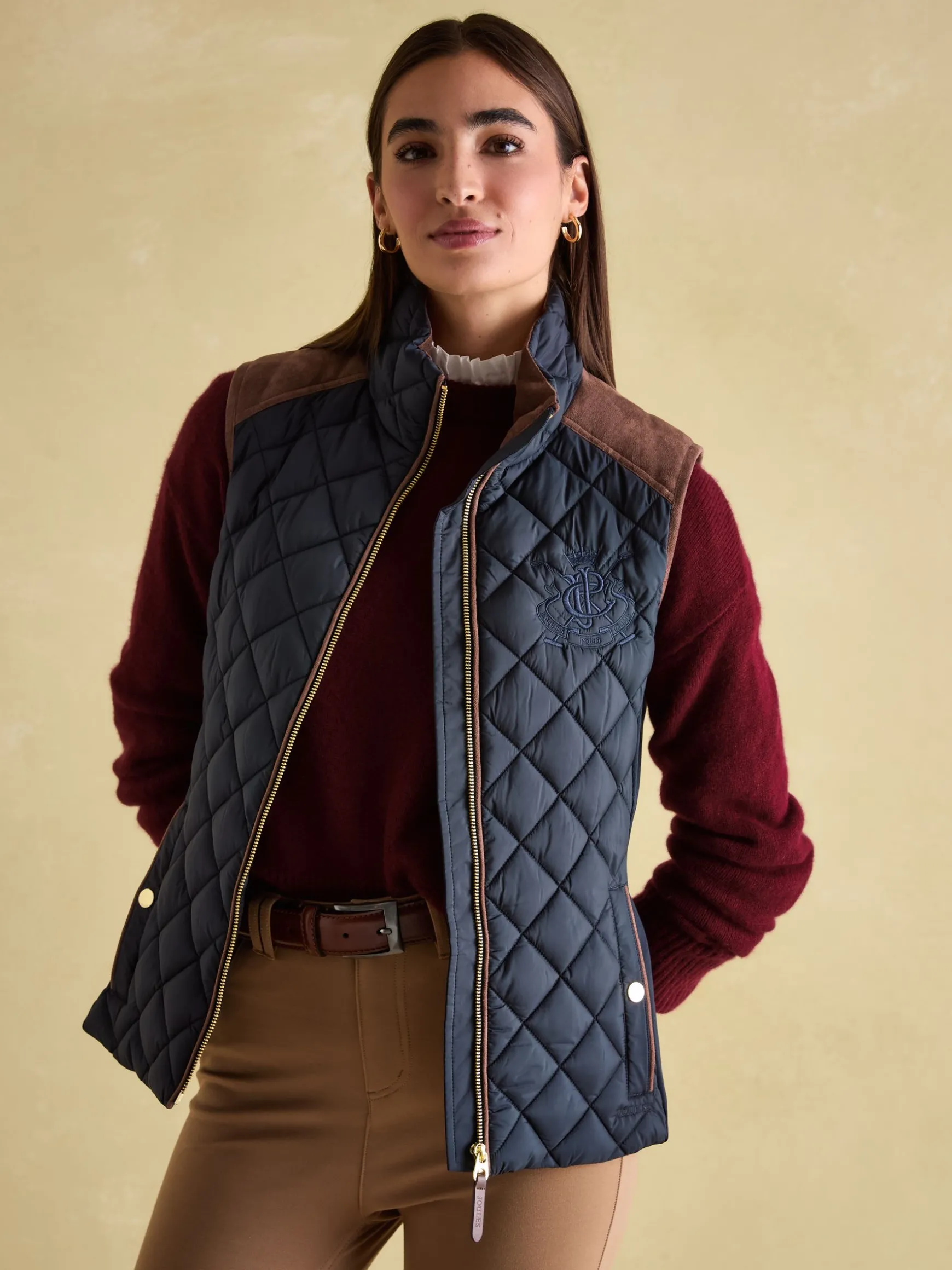 Braemar Luxe Navy Showerproof Diamond Quilted Gilet