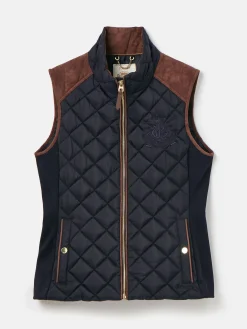 Braemar Luxe Navy Showerproof Diamond Quilted Gilet