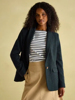 Bramble Navy Blue Tweed Blazer