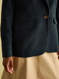 Bramble Navy Blue Tweed Blazer