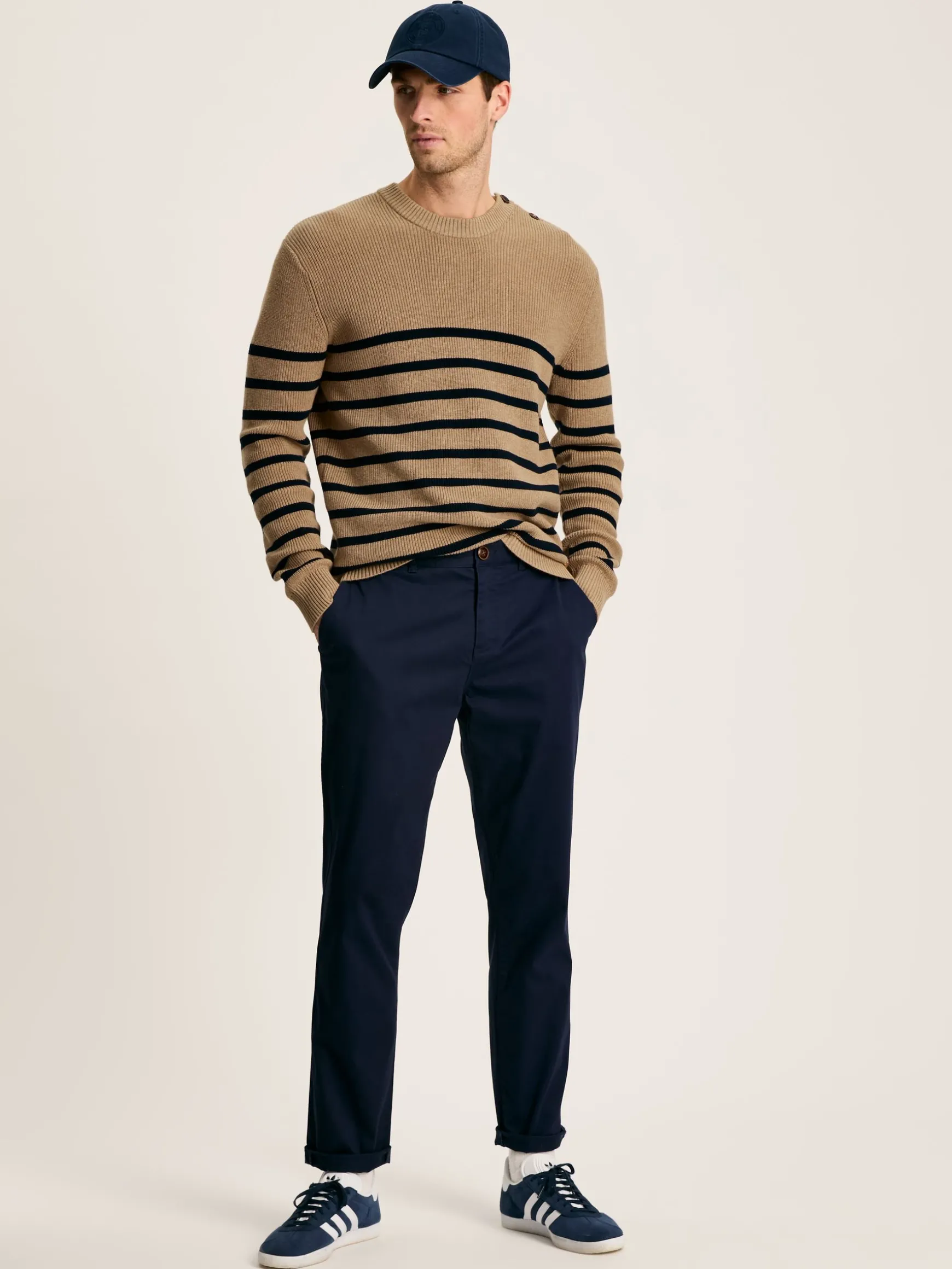 Breton Navy Stripe Crew Neck Knitted Jumper
