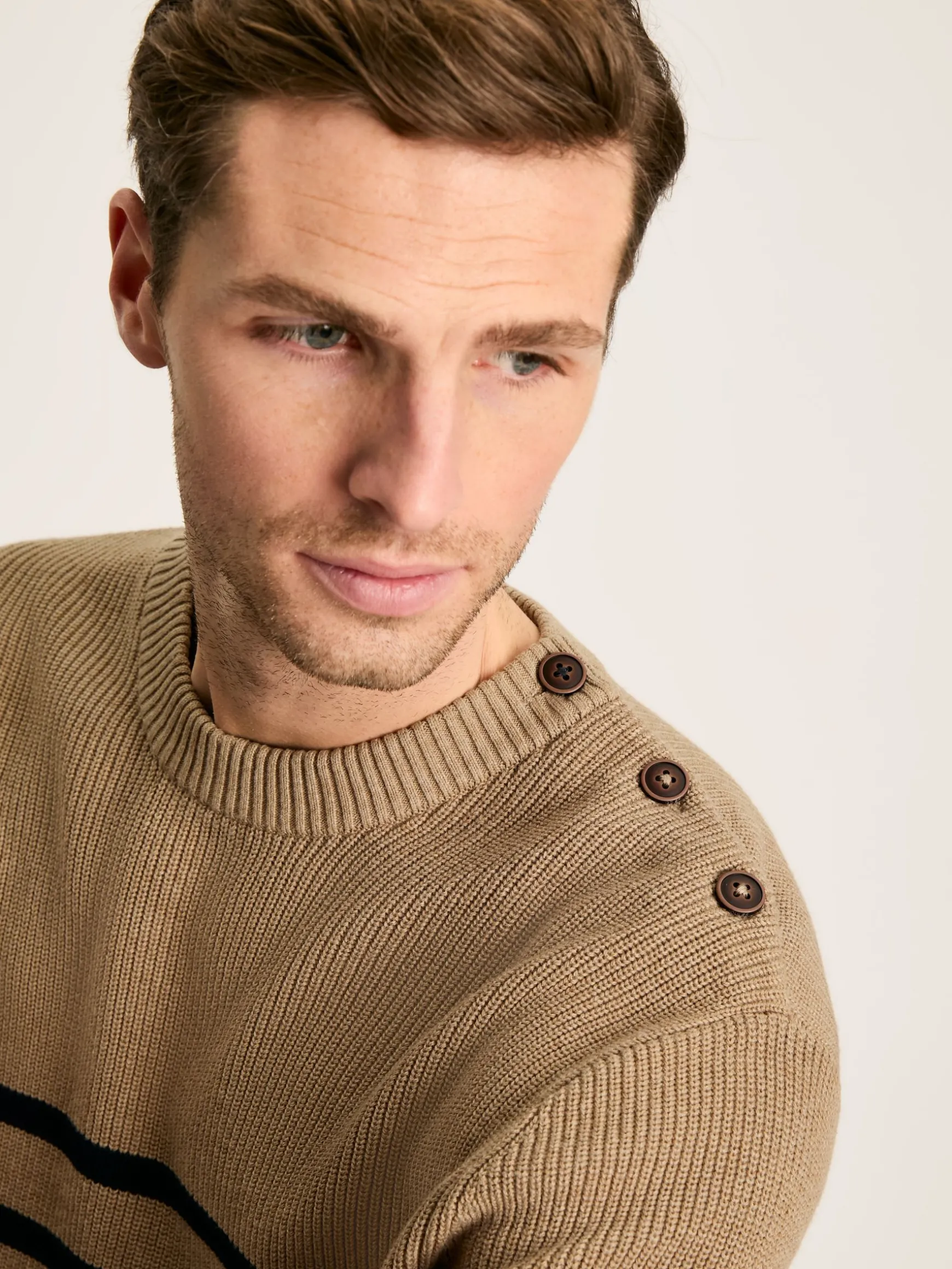 Breton Navy Stripe Crew Neck Knitted Jumper