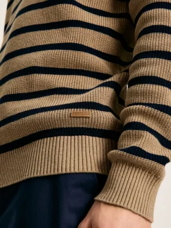 Breton Navy Stripe Crew Neck Knitted Jumper