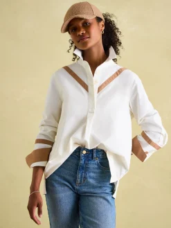 Brinley Cream Cotton Deck Shirt