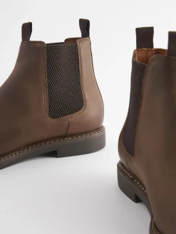 Brown Leather Chelsea Boots