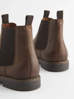 Brown Leather Chelsea Boots