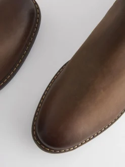 Brown Leather Chelsea Boots