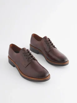 Brown Leather Classic Derby Shoes