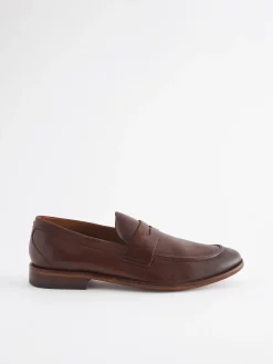 Brown Leather Penny Loafers