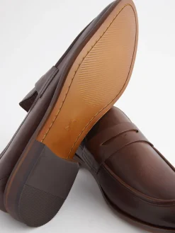 Brown Leather Penny Loafers